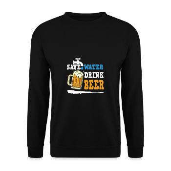 Feiern Bier Party Spruch I Biertrinken - Unisex Pullover - Schwarz - Vorne - Alina (178cm) & Michal (187cm)