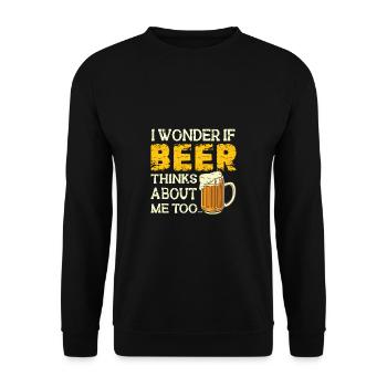 Feiern Bier Party Spruch I Biertrinken - Unisex Pullover - Schwarz - Vorne - Alina (178cm) & Michal (187cm)