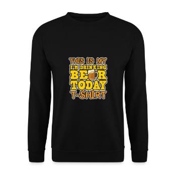 Feiern Bier Party Spruch I Biertrinken - Unisex Pullover - Schwarz - Vorne - Alina (178cm) & Michal (187cm)