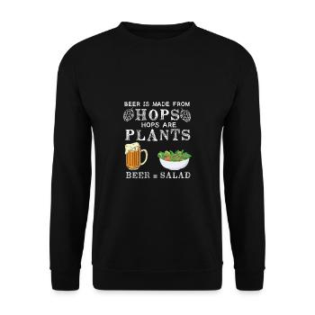 Feiern Bier Party Spruch I Biertrinken - Unisex Pullover - Schwarz - Vorne - Alina (178cm) & Michal (187cm)