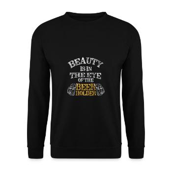 Feiern Bier Party Spruch I Biertrinken - Unisex Pullover - Schwarz - Vorne - Alina (178cm) & Michal (187cm)
