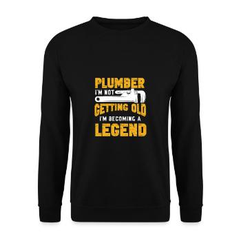 Handwerker Installateur Spruch Klempner - Unisex Pullover - Schwarz - Vorne - Alina (178cm) & Michal (187cm)