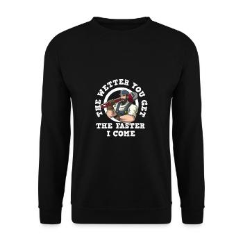Handwerker Installateur Spruch Klempner - Unisex Pullover - Schwarz - Vorne - Alina (178cm) & Michal (187cm)