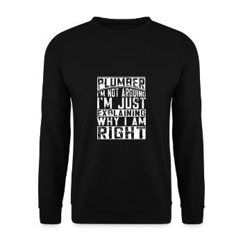 Handwerker Installateur Spruch Klempner - Unisex Pullover - Schwarz - Vorne - Alina (178cm) & Michal (187cm)