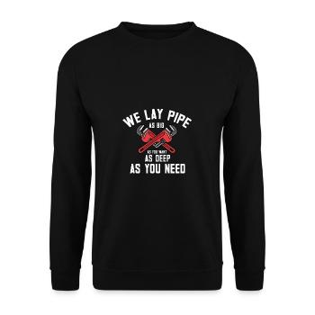 Handwerker Installateur Spruch Klempner - Unisex Pullover - Schwarz - Vorne - Alina (178cm) & Michal (187cm)