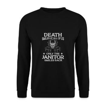 Putzfrau Spruch Reinigungskraft Putzfee - Unisex Pullover - Schwarz - Vorne - Alina (178cm) & Michal (187cm)