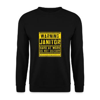 Putzfrau Spruch Reinigungskraft Putzfee - Unisex Pullover - Schwarz - Vorne - Alina (178cm) & Michal (187cm)