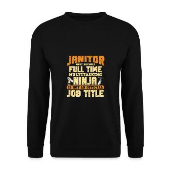 Putzfrau Spruch Reinigungskraft Putzfee - Unisex Pullover - Schwarz - Vorne - Alina (178cm) & Michal (187cm)