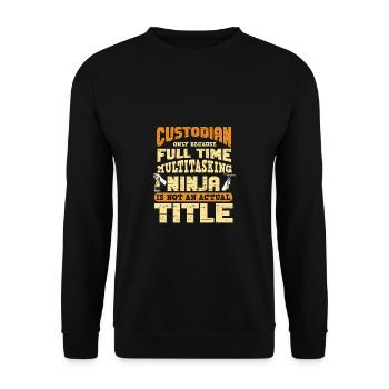 Putzfrau Spruch Reinigungskraft Putzfee - Unisex Pullover - Schwarz - Vorne - Alina (178cm) & Michal (187cm)