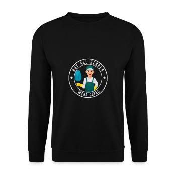 Putzfrau Spruch Reinigungskraft Putzfee - Unisex Pullover - Schwarz - Vorne - Alina (178cm) & Michal (187cm)