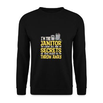 Putzfrau Spruch Reinigungskraft Putzfee - Unisex Pullover - Schwarz - Vorne - Alina (178cm) & Michal (187cm)