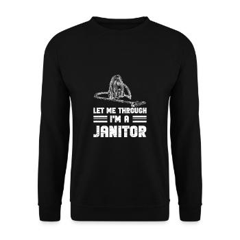 Putzfrau Spruch Reinigungskraft Putzfee - Unisex Pullover - Schwarz - Vorne - Alina (178cm) & Michal (187cm)