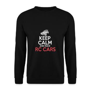 RC Auto Hobby Spruch Ferngestuertes Auto - Unisex Pullover - Schwarz - Vorne - Alina (178cm) & Michal (187cm)