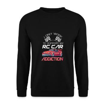 RC Auto Hobby Spruch Ferngestuertes Auto - Unisex Pullover - Schwarz - Vorne - Alina (178cm) & Michal (187cm)