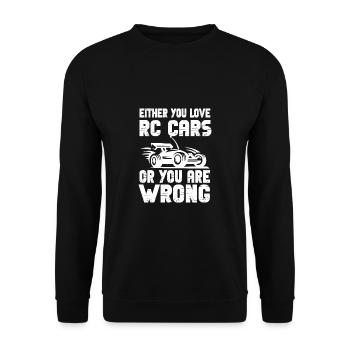 RC Auto Hobby Spruch Ferngestuertes Auto - Unisex Pullover - Schwarz - Vorne - Alina (178cm) & Michal (187cm)