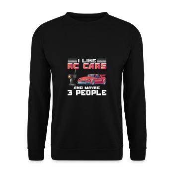 RC Auto Hobby Spruch Ferngestuertes Auto - Unisex Pullover - Schwarz - Vorne - Alina (178cm) & Michal (187cm)