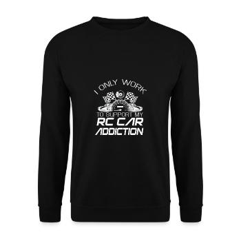 RC Auto Hobby Spruch Ferngestuertes Auto - Unisex Pullover - Schwarz - Vorne - Alina (178cm) & Michal (187cm)