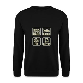 RC Auto Hobby Spruch Ferngestuertes Auto - Unisex Pullover - Schwarz - Vorne - Alina (178cm) & Michal (187cm)