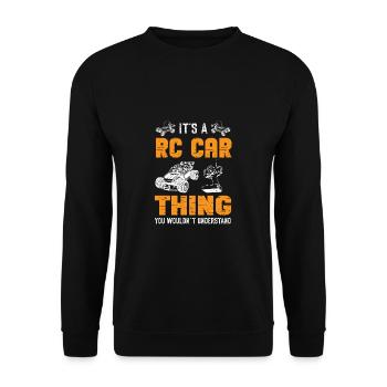 RC Auto Hobby Spruch Ferngestuertes Auto - Unisex Pullover - Schwarz - Vorne - Alina (178cm) & Michal (187cm)