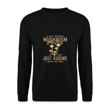 Pilzsammler Pilz Motiv für Pilzsucher - Unisex Pullover - Schwarz - Vorne - Alina (178cm) & Michal (187cm)