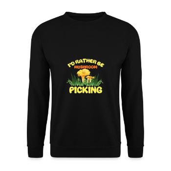 Pilzsammler Pilz Motiv für Pilzsucher - Unisex Pullover - Schwarz - Vorne - Alina (178cm) & Michal (187cm)
