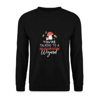 Pilzsammler Pilz Motiv für Pilzsucher - Unisex Pullover - Schwarz - Vorne - Alina (178cm) & Michal (187cm)
