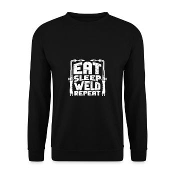 Schweißen Schweißer Spruch Schlosser - Unisex Pullover - Schwarz - Vorne - Alina (178cm) & Michal (187cm)