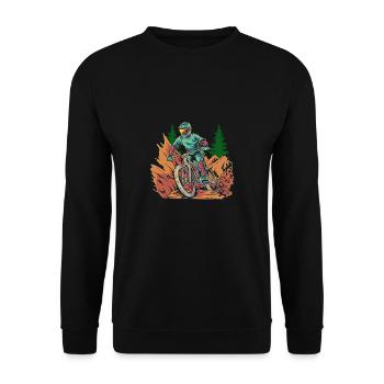 Mountain Bike Downhill Mountainbike MTB - Unisex Pullover - Schwarz - Vorne - Alina (178cm) & Michal (187cm)