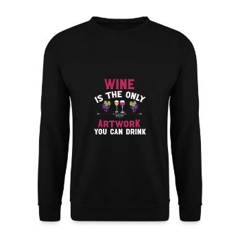 Winzer Wein Spruch für Weinliebhaber - Unisex Pullover - Schwarz - Vorne - Alina (178cm) & Michal (187cm)