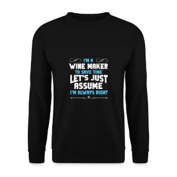 Winzer Wein Spruch für Weinliebhaber - Unisex Pullover - Schwarz - Vorne - Alina (178cm) & Michal (187cm)