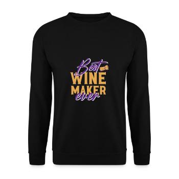 Winzer Wein Spruch für Weinliebhaber - Unisex Pullover - Schwarz - Vorne - Alina (178cm) & Michal (187cm)