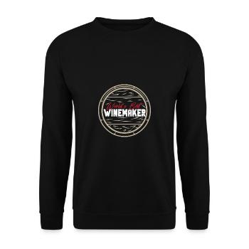 Winzer Wein Spruch für Weinliebhaber - Unisex Pullover - Schwarz - Vorne - Alina (178cm) & Michal (187cm)