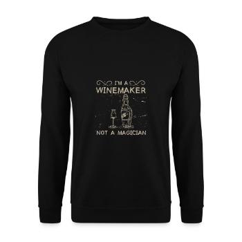 Winzer Wein Spruch für Weinliebhaber - Unisex Pullover - Schwarz - Vorne - Alina (178cm) & Michal (187cm)
