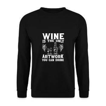 Winzer Wein Spruch für Weinliebhaber - Unisex Pullover - Schwarz - Vorne - Alina (178cm) & Michal (187cm)