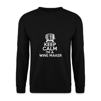Winzer Wein Spruch für Weinliebhaber - Unisex Pullover - Schwarz - Vorne - Alina (178cm) & Michal (187cm)