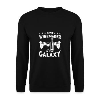 Winzer Wein Spruch für Weinliebhaber - Unisex Pullover - Schwarz - Vorne - Alina (178cm) & Michal (187cm)