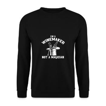 Winzer Wein Spruch für Weinliebhaber - Unisex Pullover - Schwarz - Vorne - Alina (178cm) & Michal (187cm)