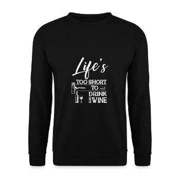 Winzer Wein Spruch für Weinliebhaber - Unisex Pullover - Schwarz - Vorne - Alina (178cm) & Michal (187cm)