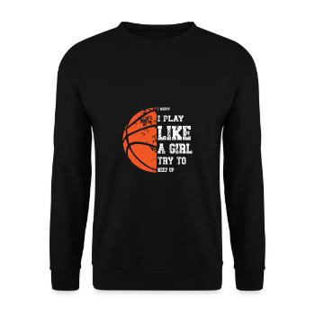 Basketball Spruch Motiv I Basketballer - Unisex Pullover - Schwarz - Vorne - Alina (178cm) & Michal (187cm)