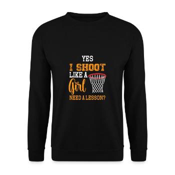 Basketball Spruch Motiv I Basketballer - Unisex Pullover - Schwarz - Vorne - Alina (178cm) & Michal (187cm)