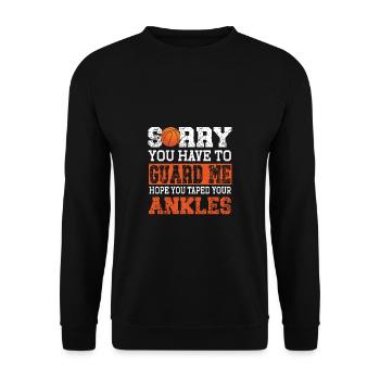 Basketball Spruch Motiv I Basketballer - Unisex Pullover - Schwarz - Vorne - Alina (178cm) & Michal (187cm)