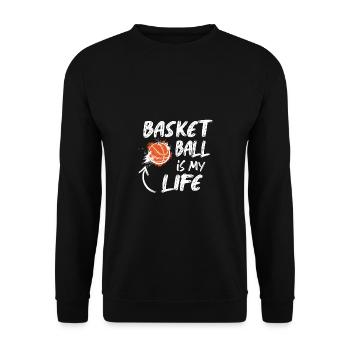 Basketball Spruch Motiv I Basketballer - Unisex Pullover - Schwarz - Vorne - Alina (178cm) & Michal (187cm)