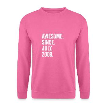 14e anniversaire 14 ans génial depuis juillet 2009 - Sweat-shirt Unisexe - rose - Devant