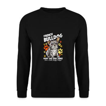 Französische Bulldogge Frenchie French Bulldog - Sweat-shirt Unisexe - noir - Devant - Alina (178cm) & Michal (187cm)
