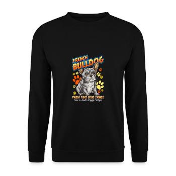 Französische Bulldogge Frenchie French Bulldog - Sweat-shirt Unisexe - noir - Devant - Alina (178cm) & Michal (187cm)