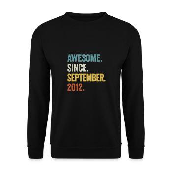 11 Years Old Awesome Since September 2012 11th - Unisex Sweatshirt - black - Front - Alina (178cm) & Michal (187cm)