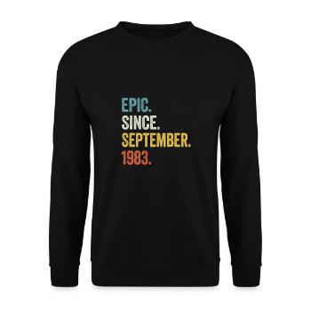 40 Years Old Epic Since September 1983 40th - Unisex Sweatshirt - black - Front - Alina (178cm) & Michal (187cm)