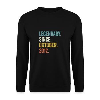 11 Years Legendary Since October 2012 11th - Unisex Sweatshirt - black - Front - Alina (178cm) & Michal (187cm)