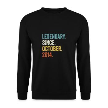 9ème anniversaire 9 ans légendaires depuis octobre 2014 - Sweat-shirt Unisexe - noir - Devant - Alina (178cm) & Michal (187cm)