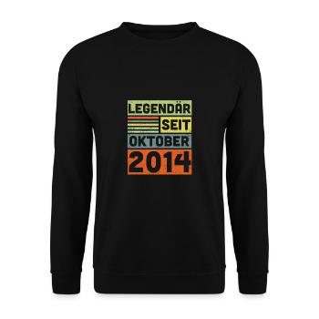 9ème anniversaire 9 ans légendaire depuis octobre 2014 - Sweat-shirt Unisexe - noir - Devant - Alina (178cm) & Michal (187cm)
